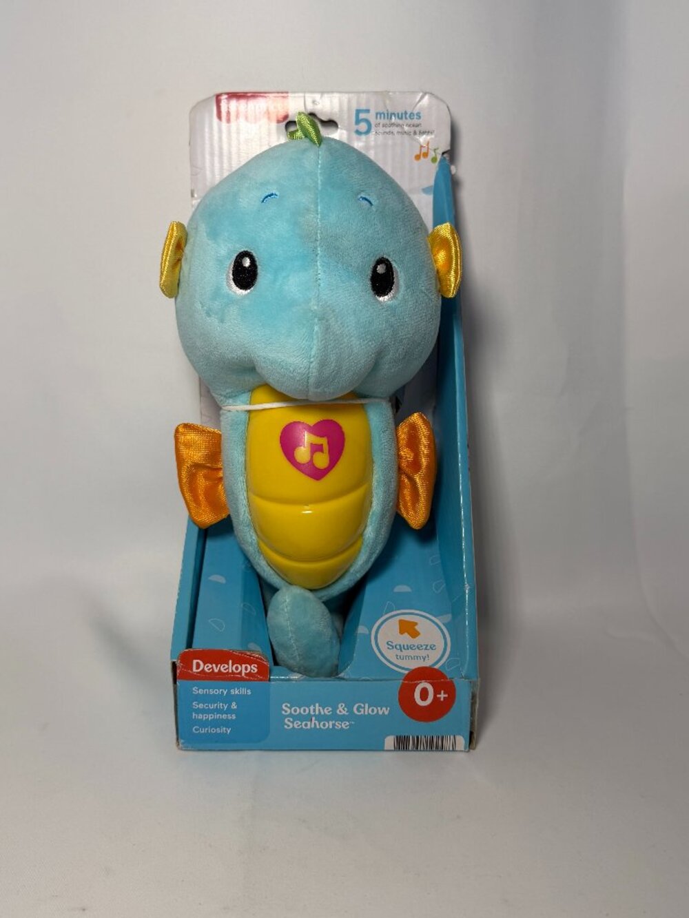 Fisher Price Soothe & Glow Seahorse Blue Plush Soft Sound PLEASE READ New in Box